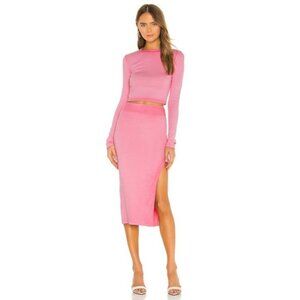 Cotton Citizen Melbourne Midi‎ Skirt In Hot Pink S